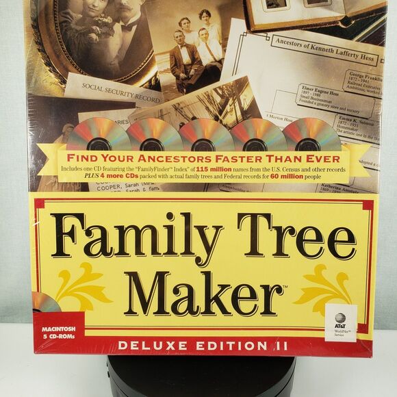 Vintage Windows Original Family Tree Maker 1996 Deluxe Edition II NEW Sealed - Picture 2 of 16